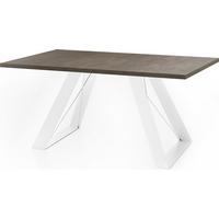 ESSTISCH Colter Weiß rechteckig ausziehbar, Dunkelgrauer Chicago Beton 140-240/80/76 cm - Dunkelgrau/Weiß, Holzwerkstoff/Metall (80/240/76cm) - WFL GROUP