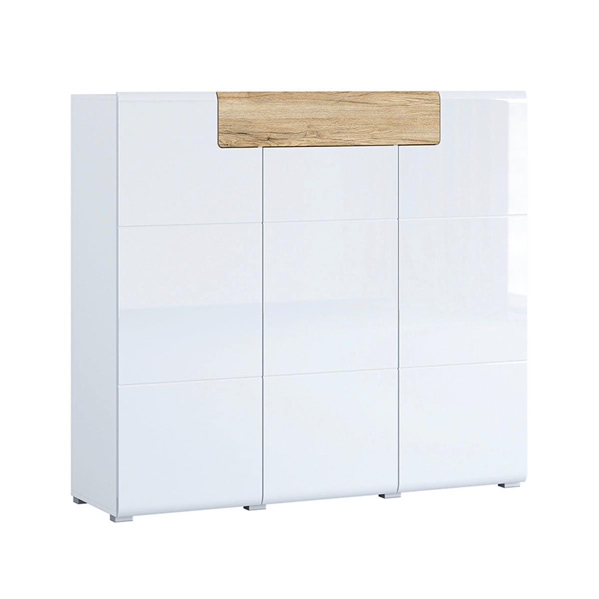 SIDEBOARD Jules Weiß und Holz - Weiß, Holzwerkstoff (147/131/39cm) - Petits-meubles