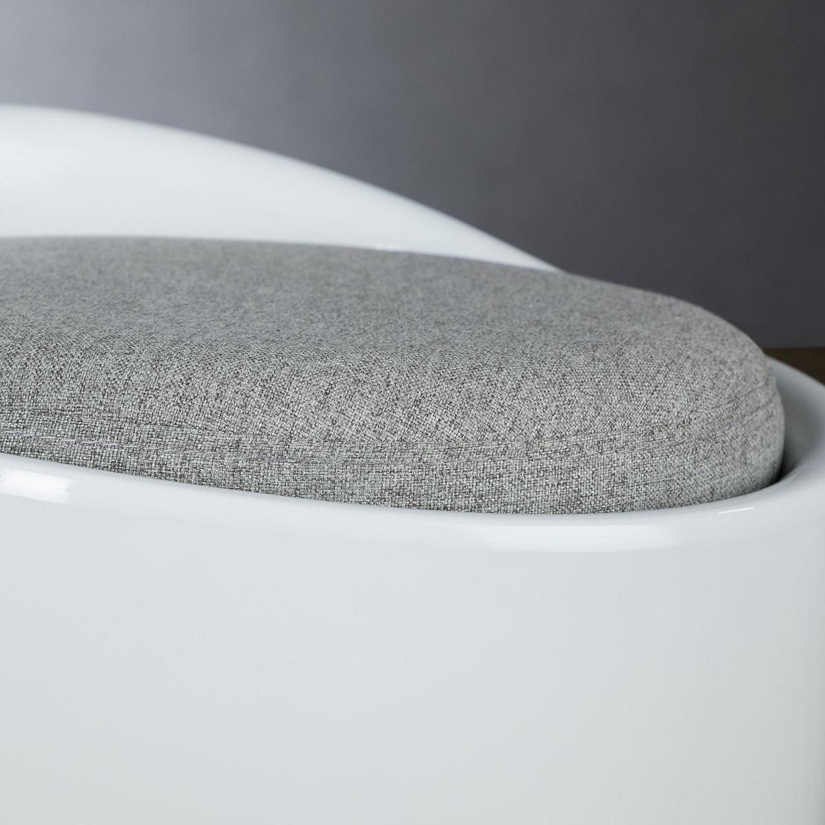 SITZHOCKER DANIEL weiß/grau - Weiß/Grau, Textil (35/50/35cm) - IDIMEX