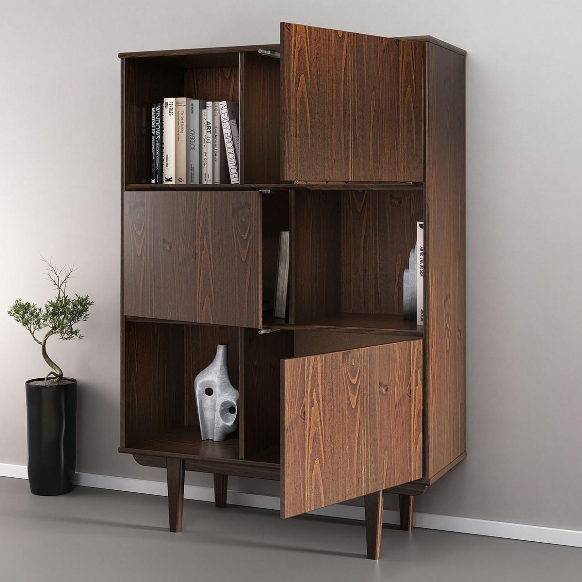 HIGHBOARD SIMONA nussbaum - Nussbaumfarben, Holz (95/139/37cm) - IDIMEX