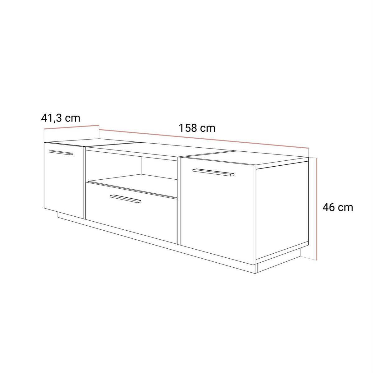 TV ELEMENT ONYX Kaschmir Hochglanz - Kaschmir, Holzwerkstoff (158/46/41.3cm) - Lookway