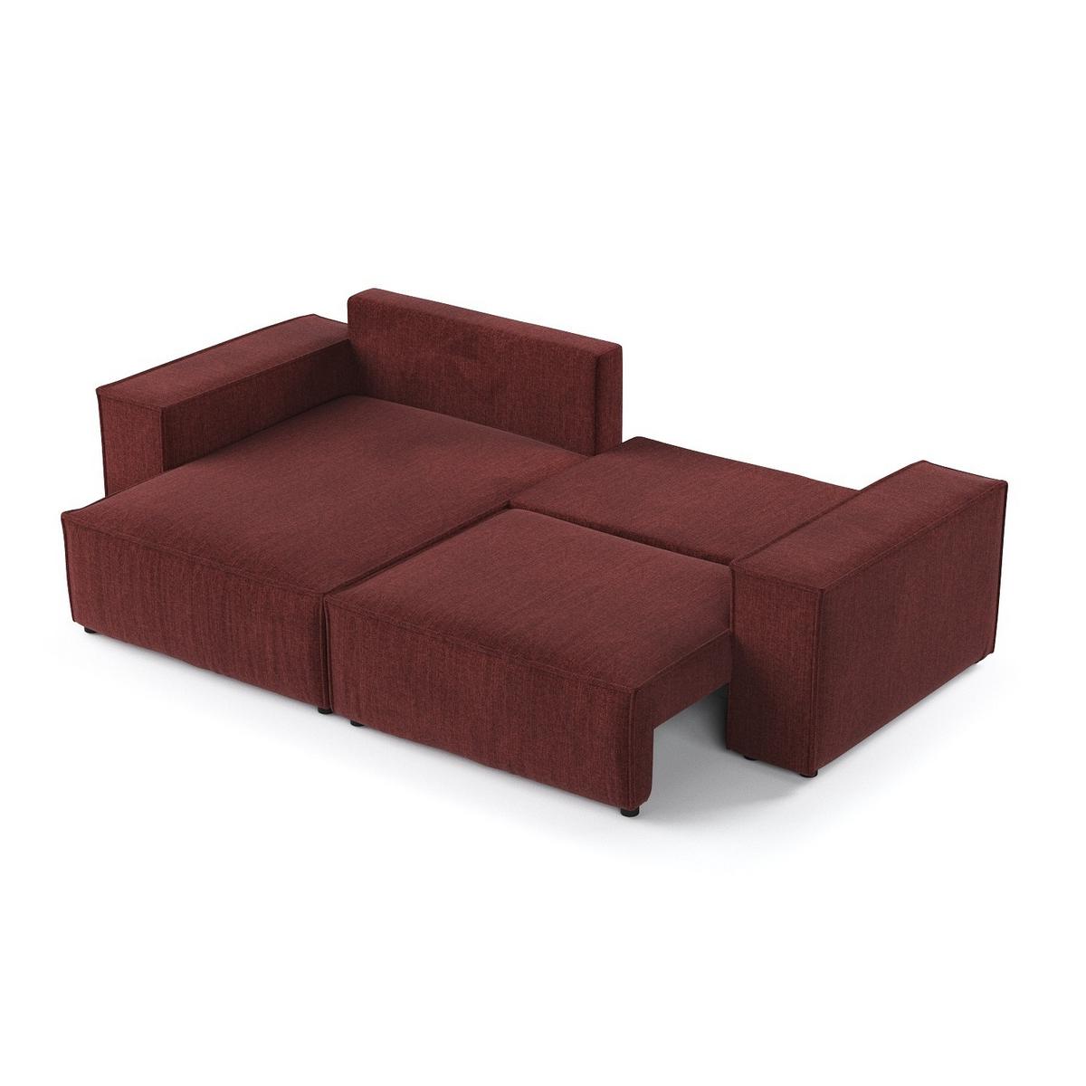 ECKSOFA CAVO mit Schlaffunktion Rot im City Stoff - Rot/Schwarz, Holz/Holzwerkstoff (255/148cm) - AltaBeds