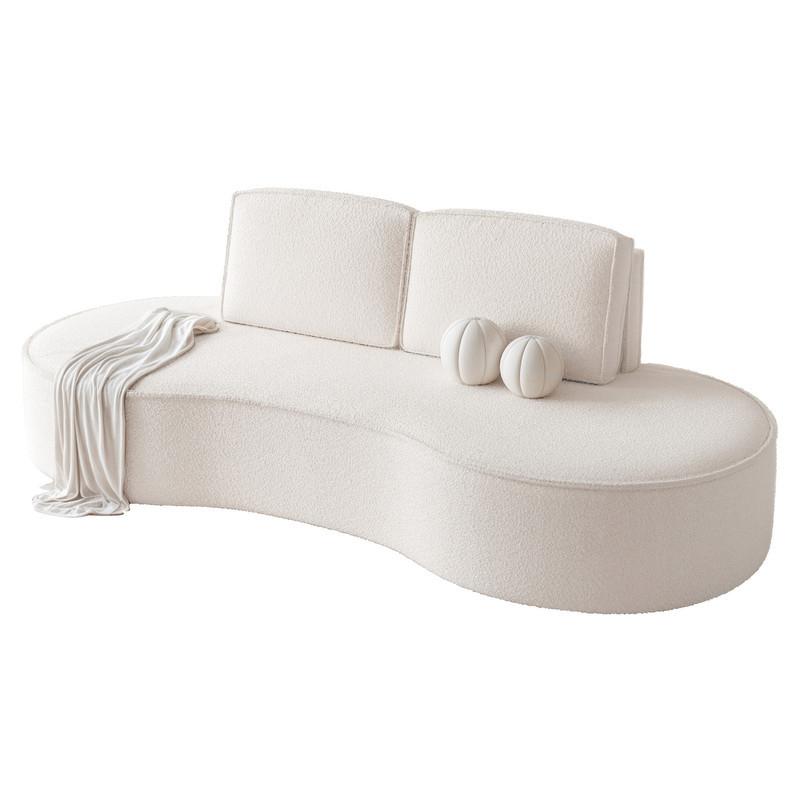 2-SITZER-SOFA SOFIA Bouclé-Stoff in Weiß - Schwarz/Weiß, Kunststoff/Textil (234/88/101cm) - Idohome