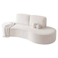2-SITZER-SOFA SOFIA Bouclé-Stoff in Weiß - Schwarz/Weiß, Kunststoff/Textil (234/88/101cm) - Idohome