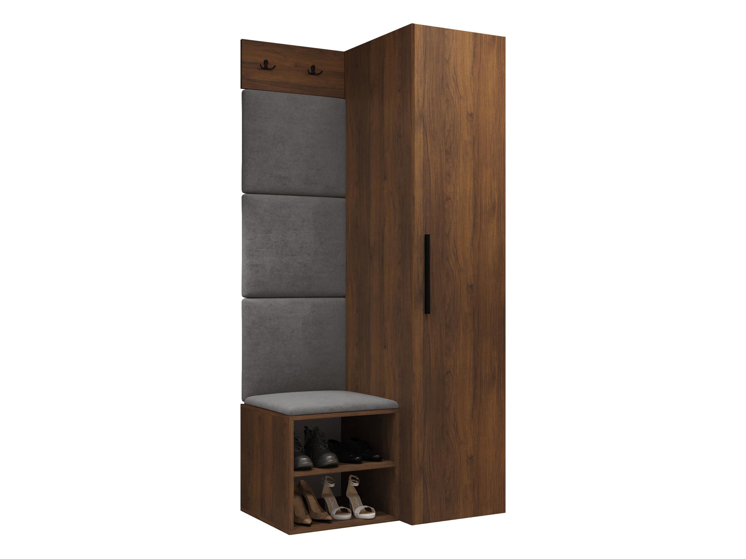 GARDEROBEN-SET Medi III - Nussbaumfarben/Schwarz, Holzwerkstoff/Kunststoff (40/191/50cm) - MIRJAN24