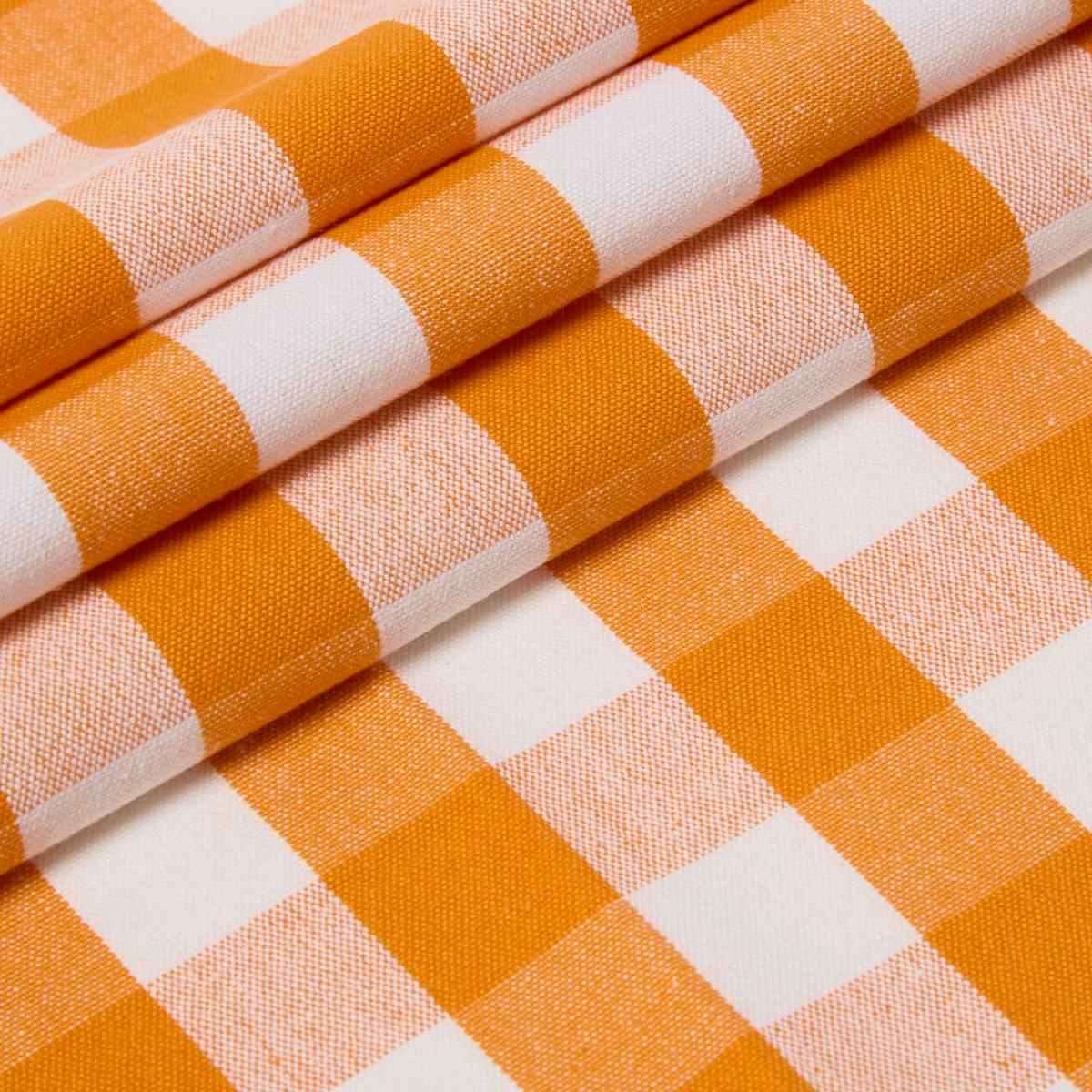 BAUMWOLLSTOFF Meterware orange-weiß kariert, 150 cm - Orange, Textil (150/100cm) - Homescapes