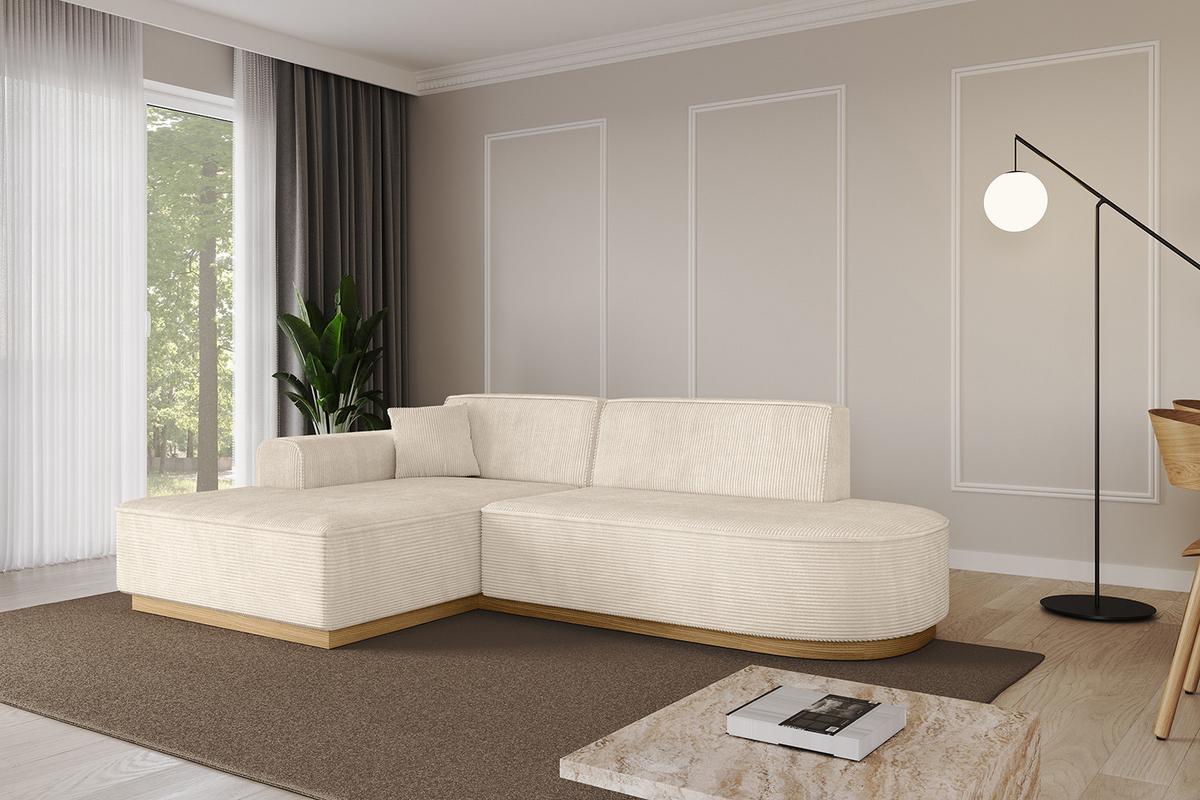 ECKSOFA Ottomane Links IREA-L1-v2 - 232x165x80 cm Beige - Beige, Holzwerkstoff/Textil (232/165cm) - ALTDECOR