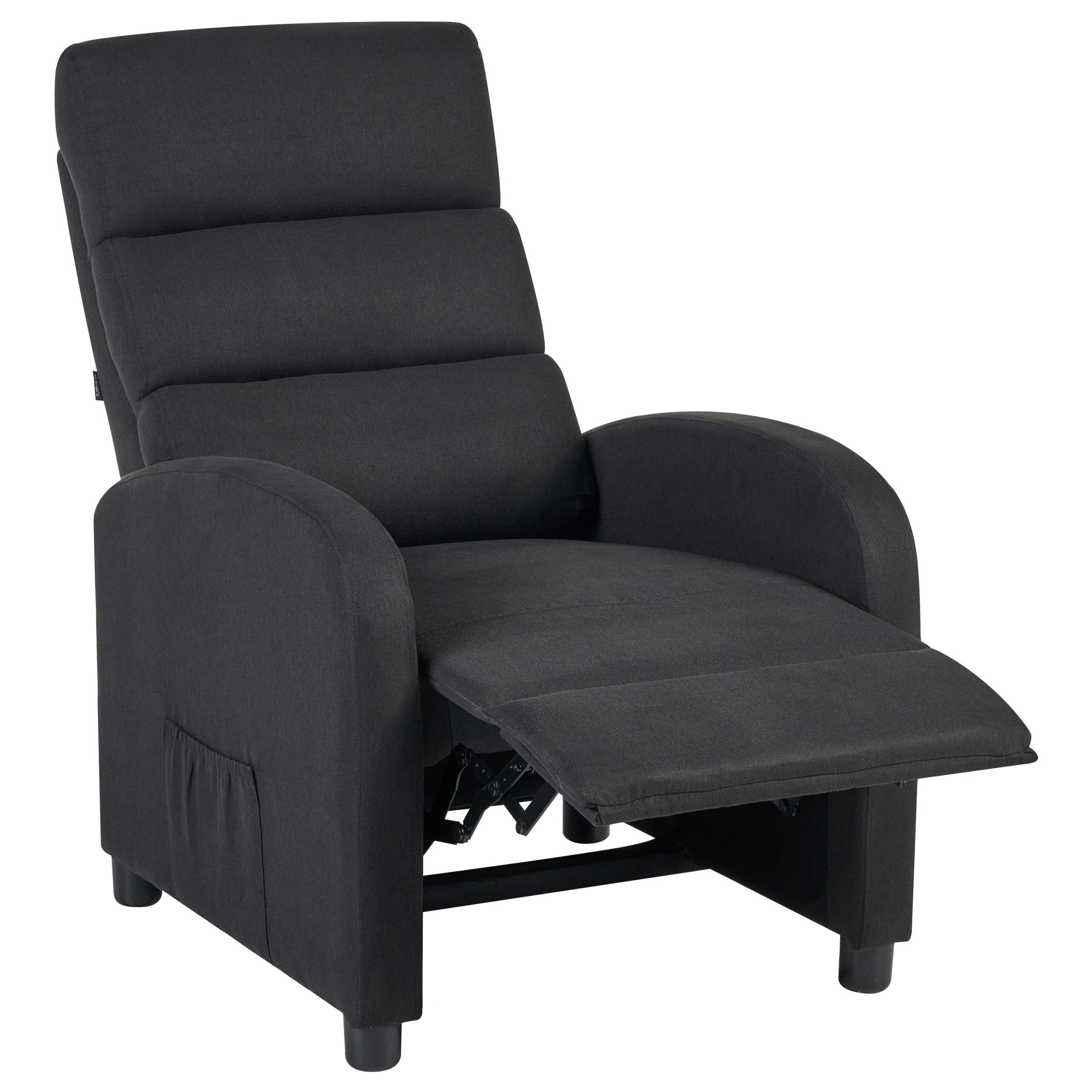 FERNSEHSESSEL Stoff Schwarz Otus - Schwarz, Textil (67/75/89cm) - Beliani