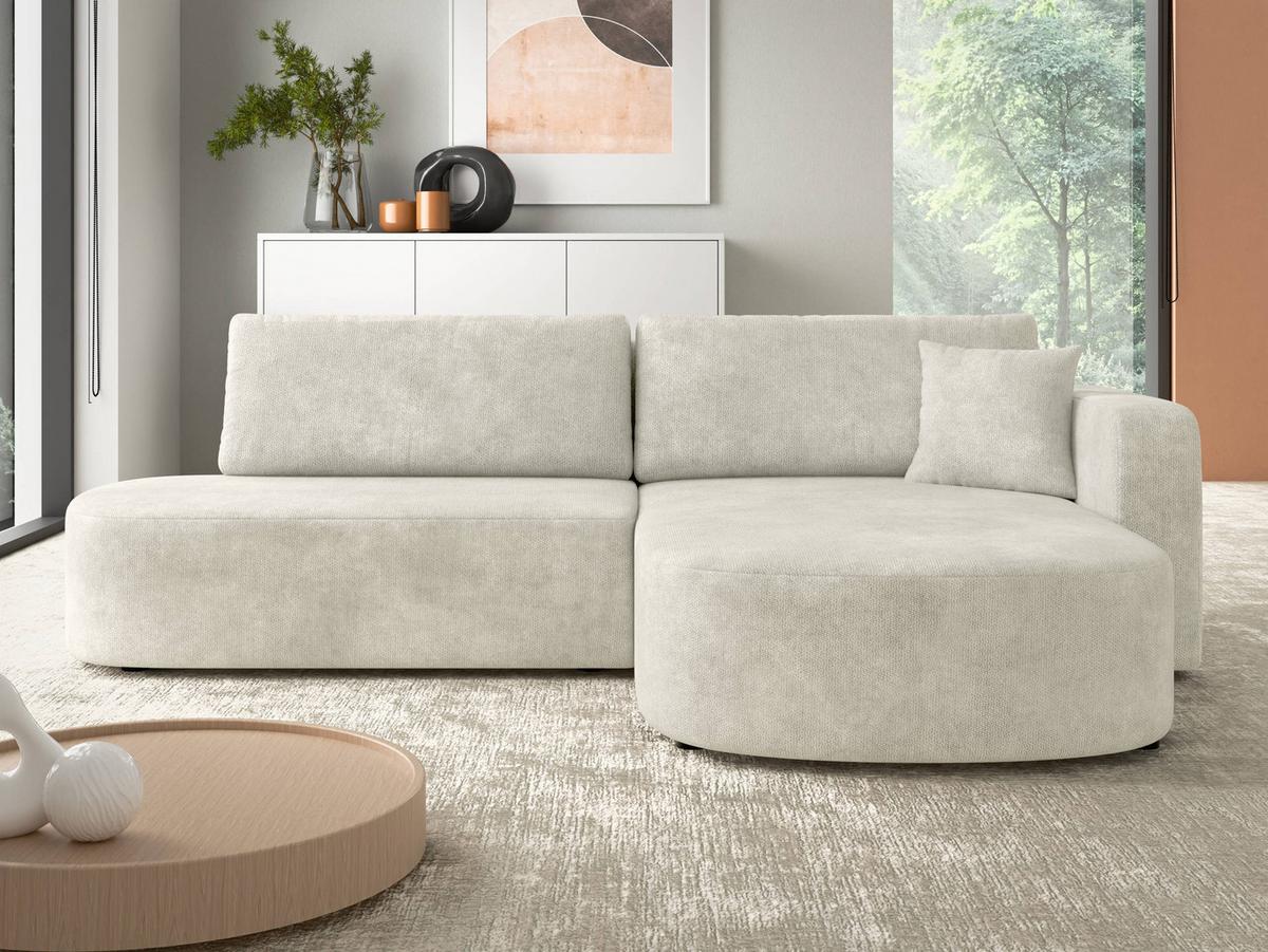 ECKSOFA Zerte, Seite: Rechts - Beige/Schwarz, Holz/Kunststoff (252/175cm) - MIRJAN24