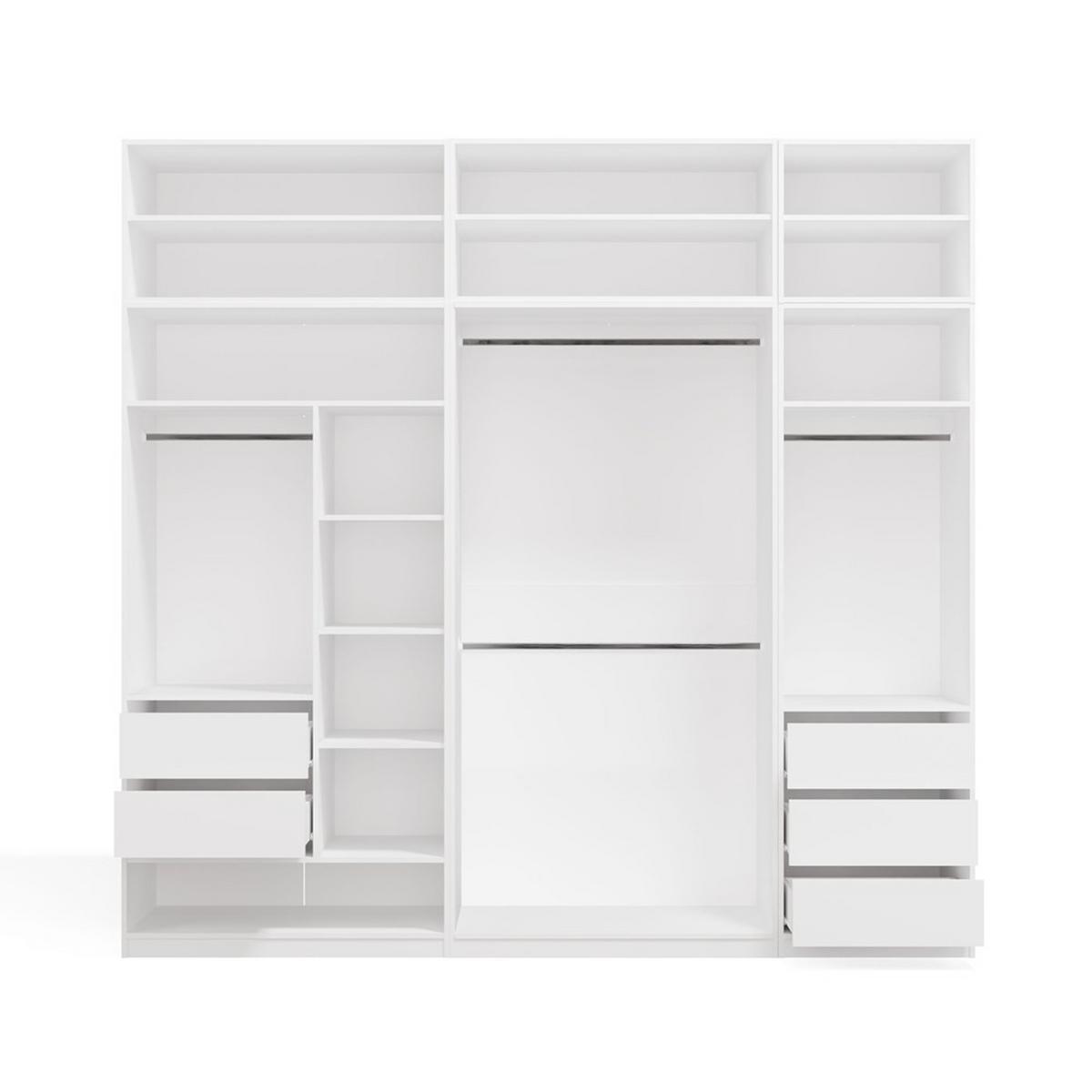 GARDEROBENSCHRANK Weiß 260/250/50 - Weiß, Holzwerkstoff (260/250/50cm) - RAUMHIRSCH FURNITURE