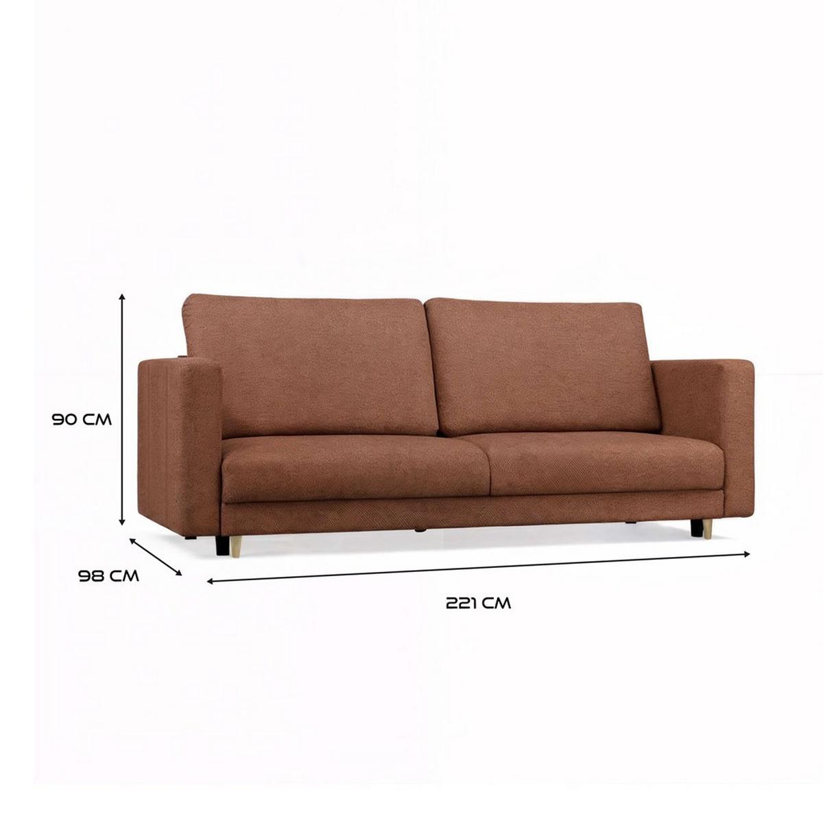 SOFA Terrakotta 221/90/98 - Terracotta, Holzwerkstoff (221/90/98cm) - RAUMHIRSCH FURNITURE