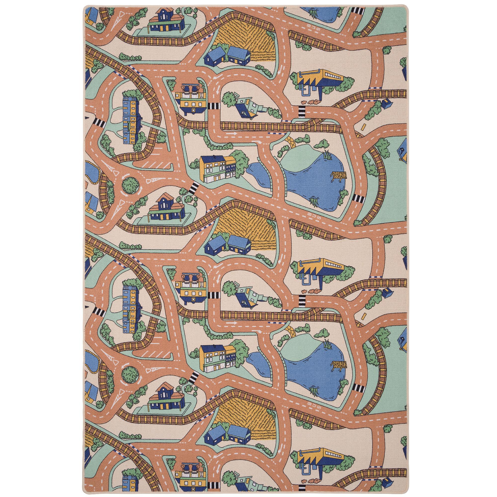 KINDER SPIEL STRASSENTEPPICH - Mintgrün, Textil (80/200cm) - Snapstyle