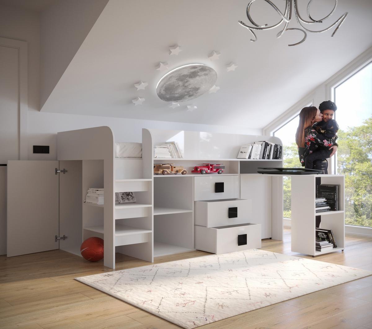 HOCHBETT 203,3/106,6/125 - Schwarz/Weiß, Holz (90/200cm) - MÖBEL KRYSPOL