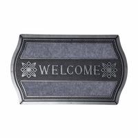 FUSSMATTE Welcome silber-grau, geschwungen 45/75 cm - Grau, Naturmaterialien (45/75cm) - Homescapes