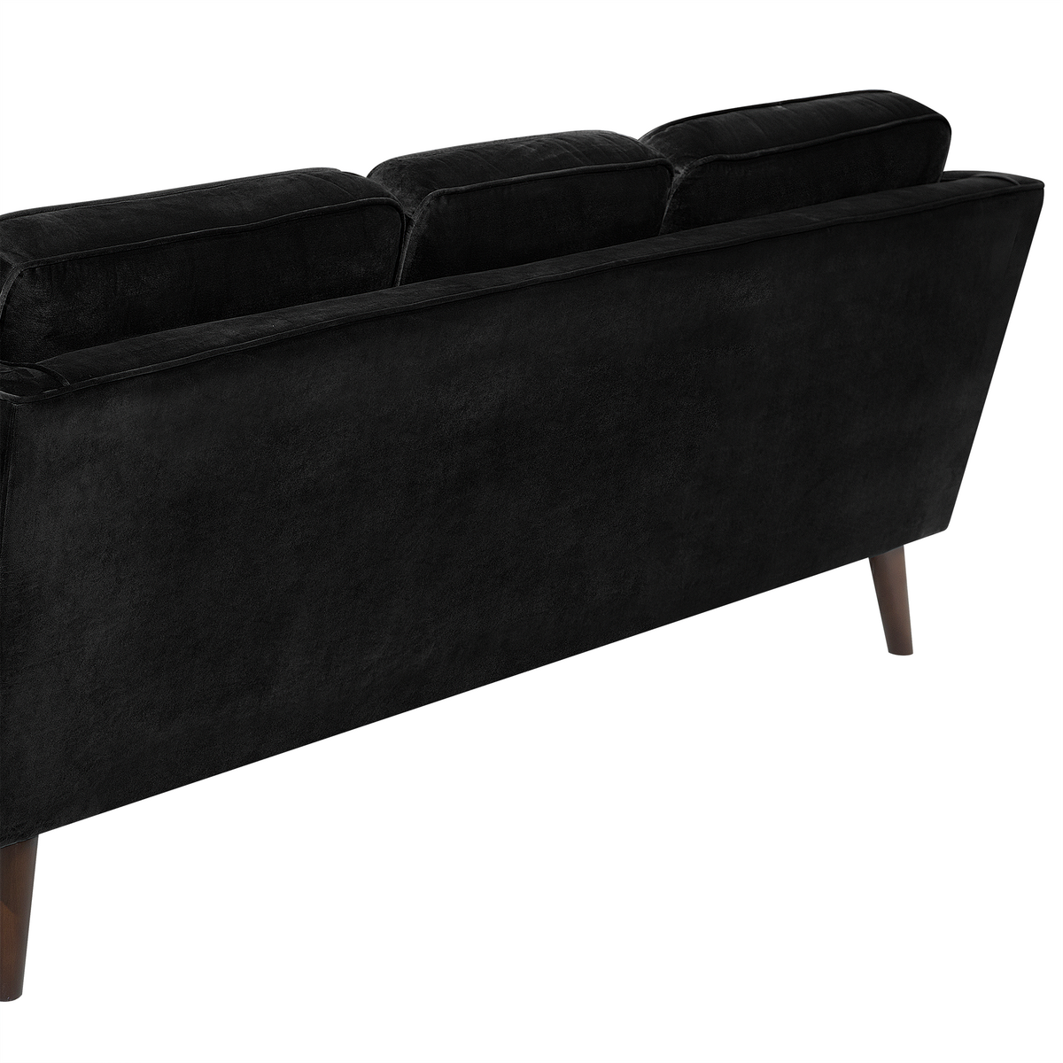 3-SITZER-SOFA Samtstoff Schwarz Lokka - Schwarz, Textil (204/85/83cm) - Beliani