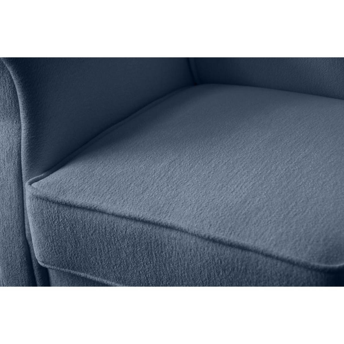 OHRENSESSEL Leonardo dunkelblau boucle-stoff - Dunkelblau, Holz/Textil (88/118/86cm) - Beautysofa