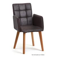 ARMLEHNSTUHL (6er-Set) Dareia 52x91x60 Eiche geölt/Espresso - Eichefarben/Dunkelbraun, Kunststoff (60/91/52cm) - 58aufmkessel