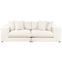 3-SITZER-SOFA cremeweiß mit Kissen Glorvika II - Weiß, Textil (240/58/120cm) - Beliani