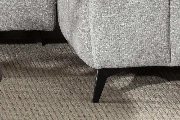 Wohnlandschaft grau L-Form breite Sitzfläche Füße konisch schwarz etwas Bodenfreiheit