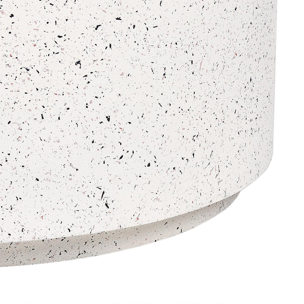 COUCHTISCH Beton weiß Terrazzo Optik rund 90 cm Trezzo - Weiß, Keramik (90/90/41cm) - Beliani