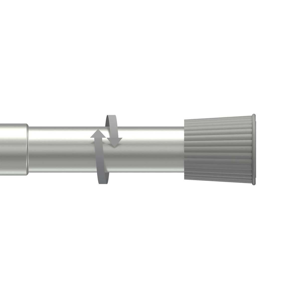 SPANNSTANGE / DUSCHVORHANGSTANGE Serrofix 80-130 cm, 26 / 23 mm Ø Silbergrau - Alufarben, Kunststoff/Metall (130cm) - INTERDECO