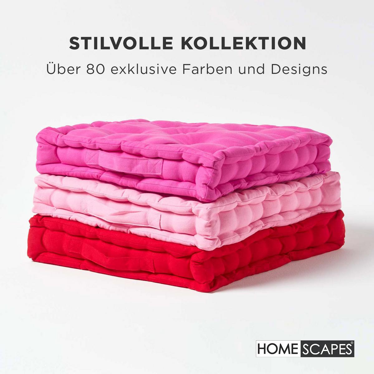 SITZKISSEN pink 40/40/8 cm – Bodenkissen unifarben - Rosa, Textil (40/40/8cm) - Homescapes