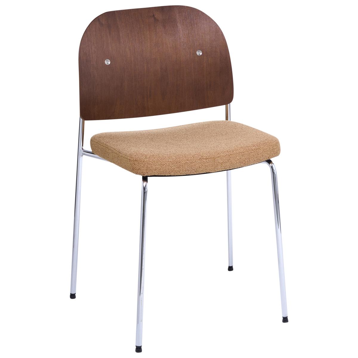 ESSZIMMERSTUHL 2er-Set Metall Orange/Dunkelbraun Ashcroft - Dunkelbraun, Metall (50/80/50cm) - Beliani