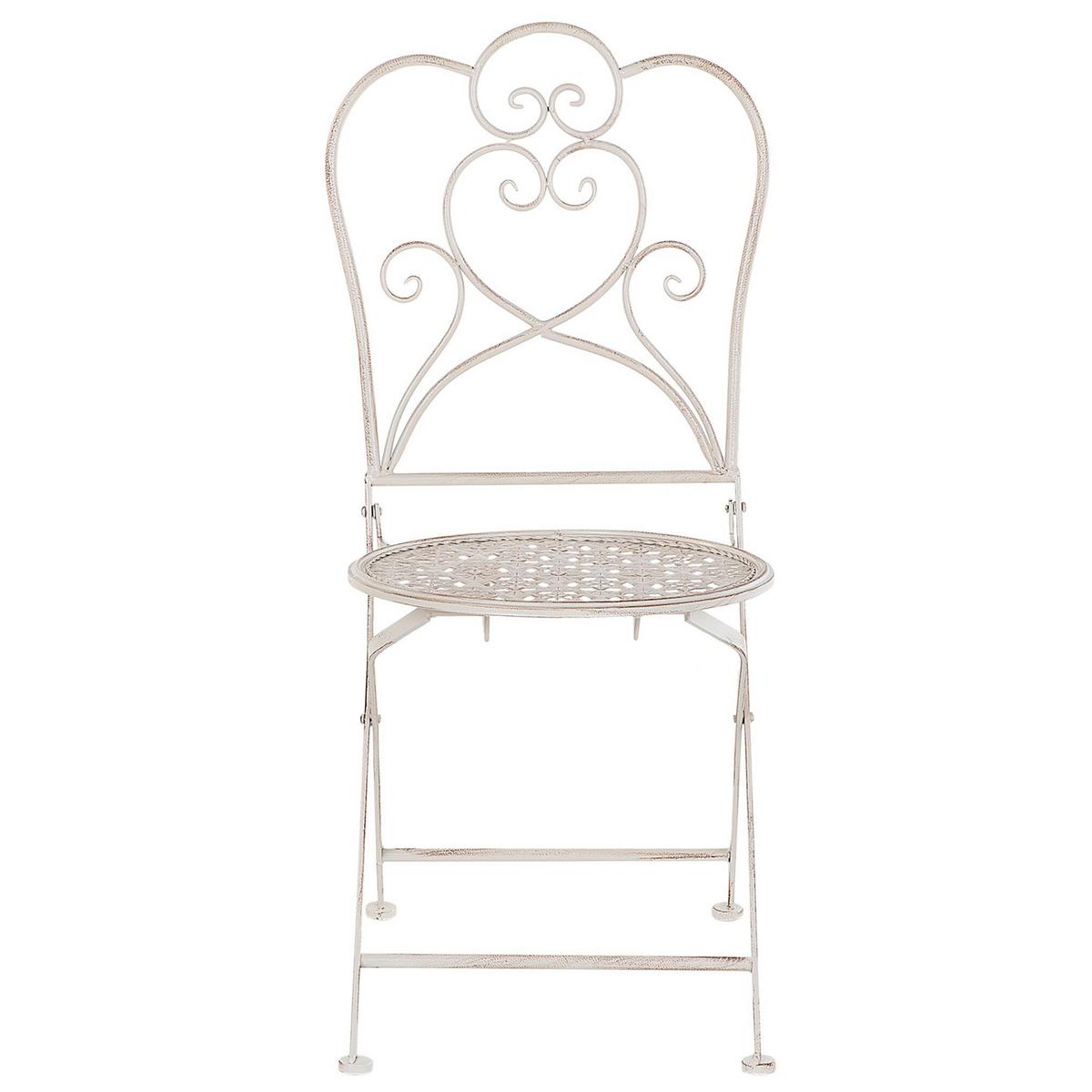 GARTENSTUHL 2er-Set Metall helles beige Trieste - Beige, Metall (44/92/48cm) - Beliani