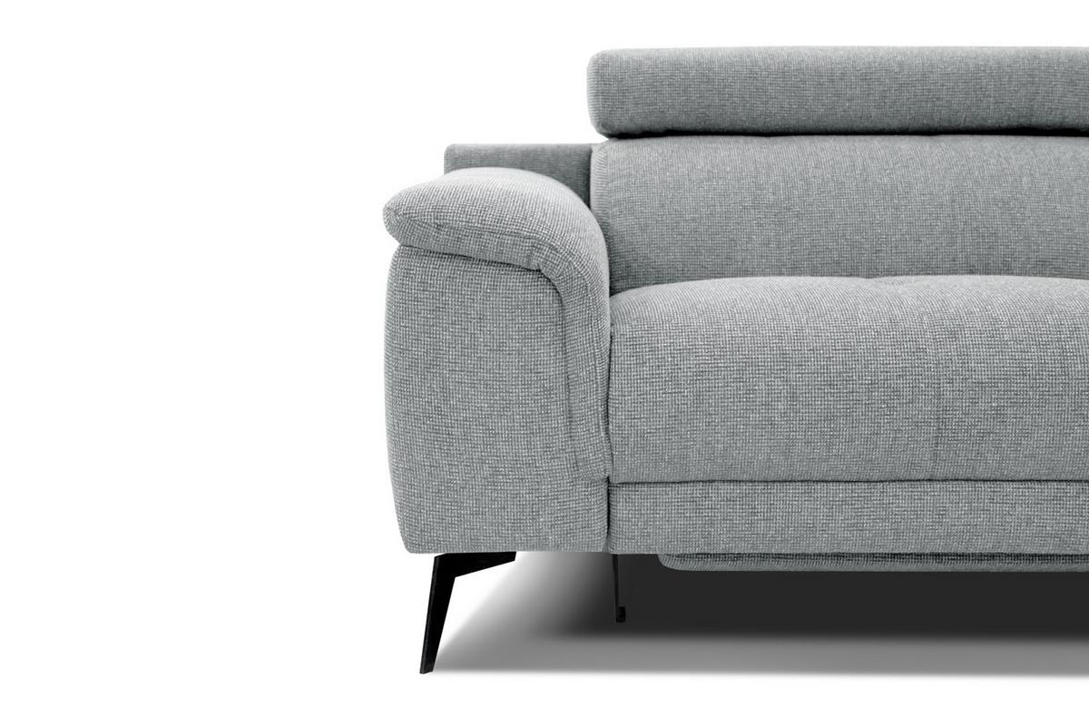 RELAXSOFA FIERO 3-Sitzer mit 2 Relaxfunktionen, silberfarben - Silberfarben/Schwarz, Holzwerkstoff/Textil (212/82/103cm) - Wozimo