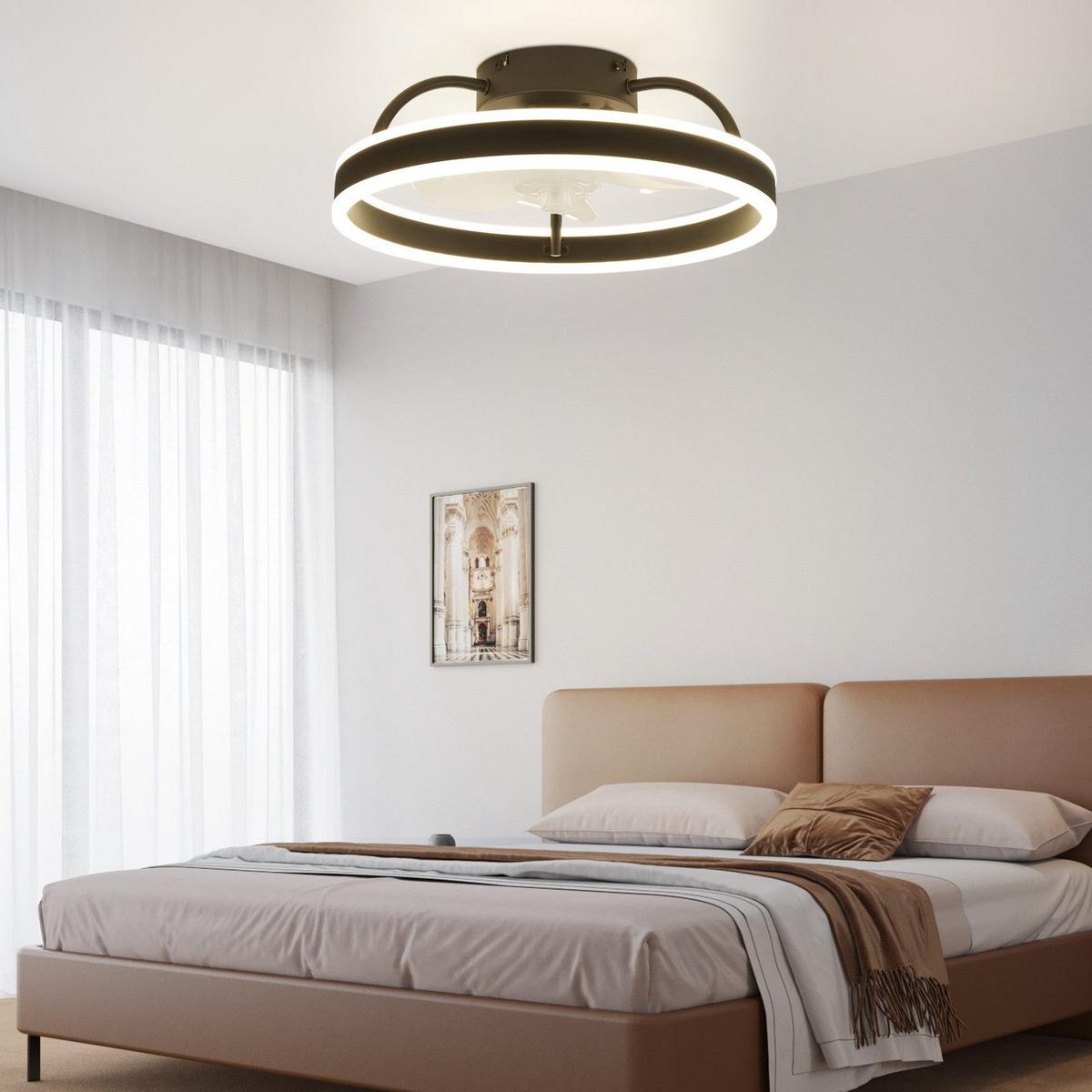 DECKENVENTILATOR Essenz II 40/40/16cm - Schwarz, Kunststoff (40/40/16cm) - Nettlife