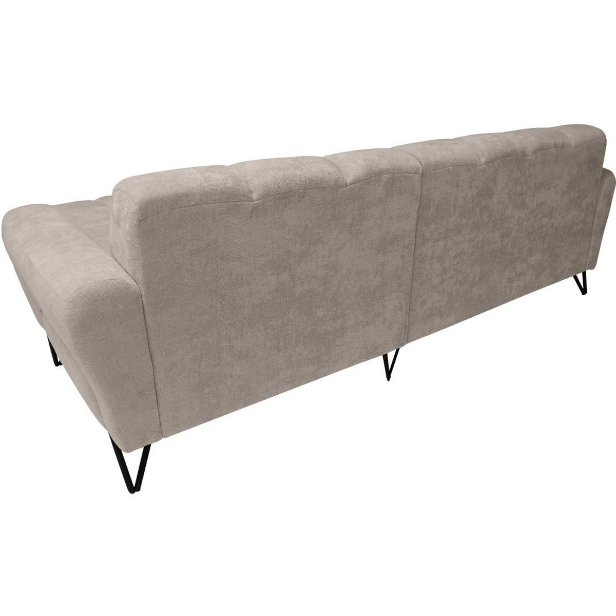 ECKSOFA Volare Mini ohne Schlaffunktion cappuccino rechts, Storm-Stoff - Schwarz/Cappuccino, Textil/Metall (256/165cm) - Beautysofa