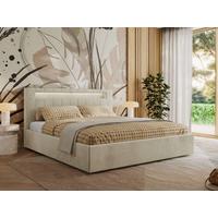 POLSTERBETT GOLD 5 CLASSIC 160/200 - Beige Velvet - ohne Matratze - Beige, Textil (160/200cm) - MKS