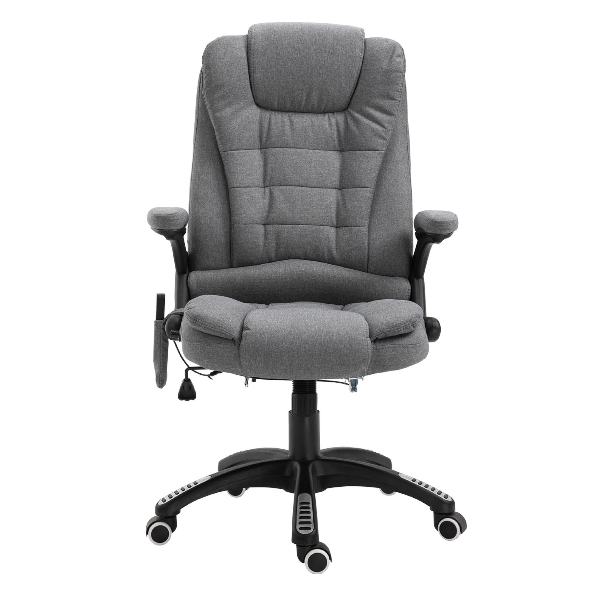 MASSAGESESSEL Chefsessel Gamingstuhl Drehstuhl Massagebürostuhl Grau - Schwarz/Grau, Kunststoff/Textil (74/116/67cm) - Vinsetto