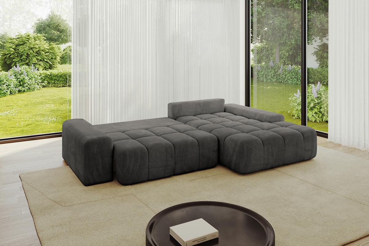 ECKSOFA Ottomane Rechts ENSI-L - 267x164x69 cm Anthrazit - Anthrazit, Holzwerkstoff/Kunststoff (164/267cm) - ALTDECOR
