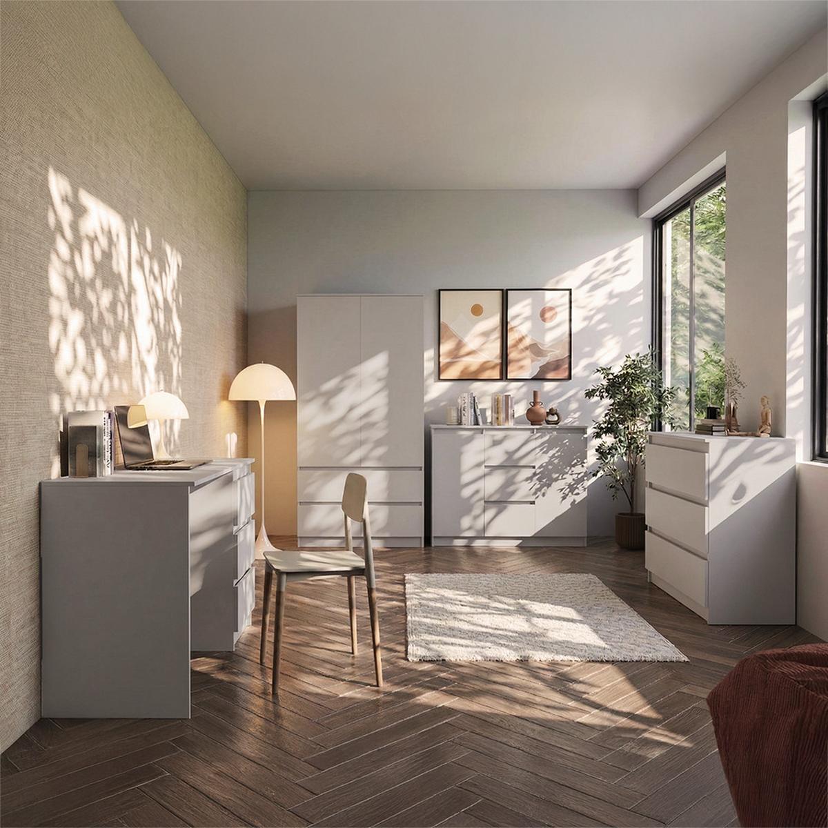 KOMMODE SOLO 3S II 90 cm Kaschmir/Kaschmir, drei Schubladen, grifflos - Kaschmir, Holzwerkstoff (90/86/42cm) - imoebel24