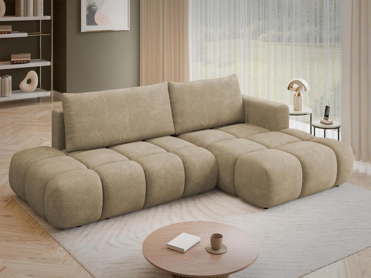 ECKSOFA Soffi, Seite: Rechts - Hellbraun/Schwarz, Holz/Kunststoff (283/166cm) - MIRJAN24