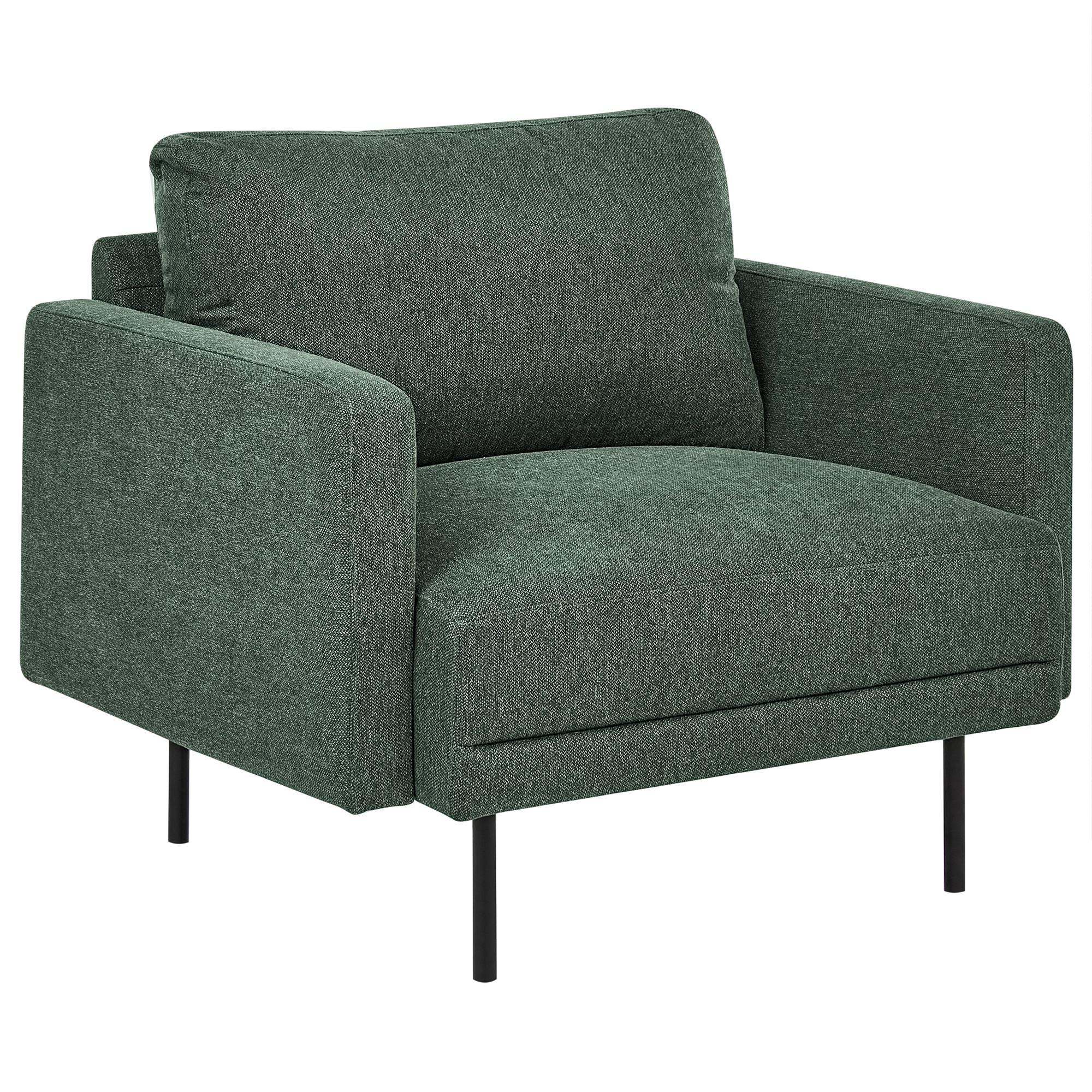 SESSEL Stoff Dunkelgrün Breda - Schwarz/Grün, Textil (100/85/85cm) - Beliani
