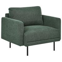 SESSEL Stoff Dunkelgrün Breda - Schwarz/Grün, Textil (100/85/85cm) - Beliani