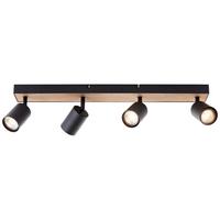 LED SPOT Jello Wood Schwarz/Holz 8/60/15,3 cm - Multicolor, Metall (8/60/15.3cm) - Brilliant
