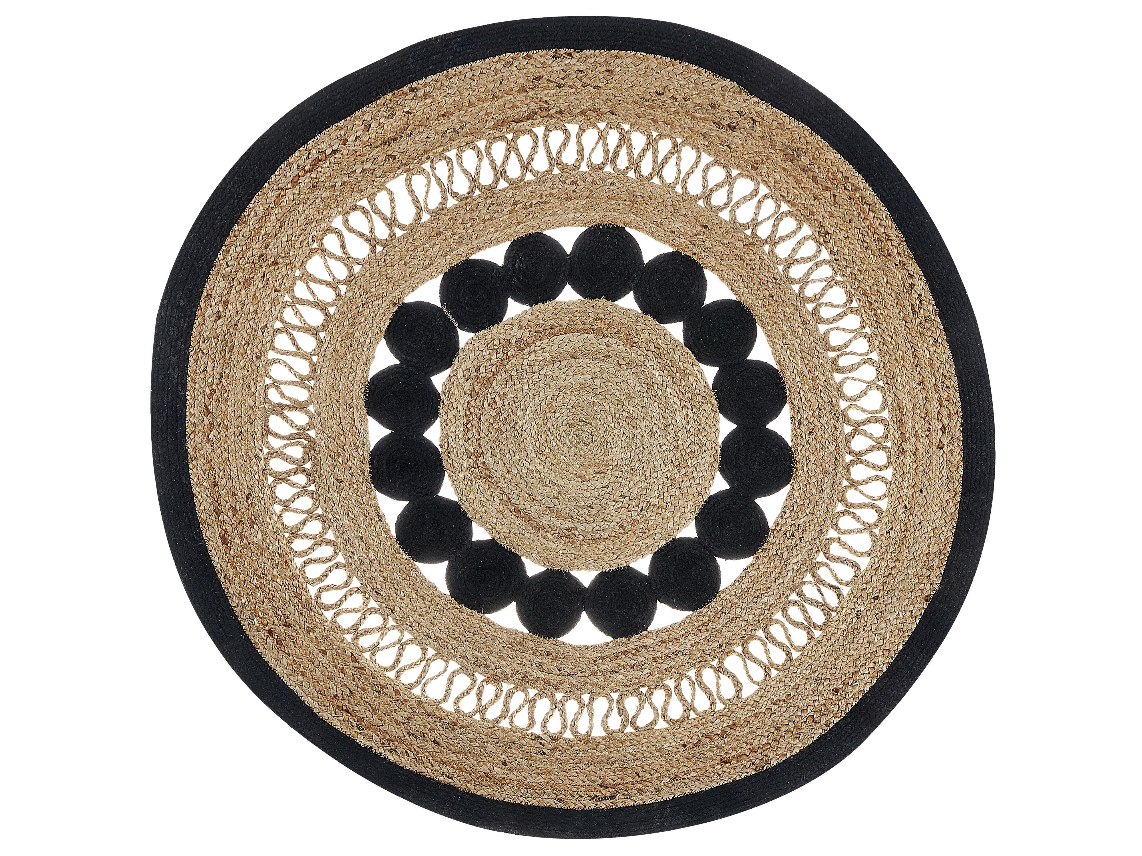 TEPPICH geflochten Yozgat 120/120 cm - Beige, Naturmaterialien (120/120cm) - Beliani