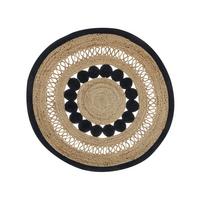 TEPPICH geflochten Yozgat 120/120 cm - Beige, Naturmaterialien (120/120cm) - Beliani