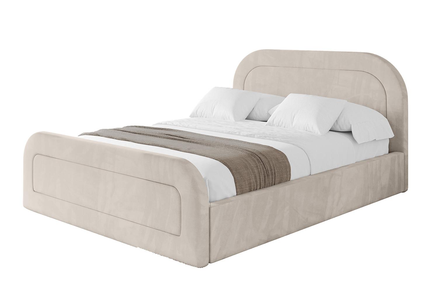 POLSTERBETT mit Bettkasten, Fußteil und Lattenrost, Boxbett ohne Matratze - LERAY-Z 120x200 Beige - Beige, Holzwerkstoff/Textil (120/200cm) - ALTDECOR