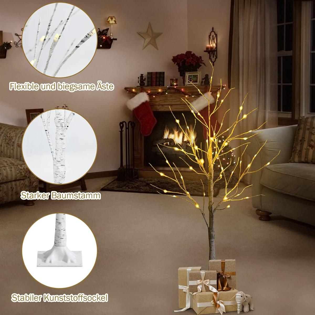 WEIHNACHTSBAUM Künstlicher Weiß - Weiß, Kunststoff (120cm) - COSTWAY