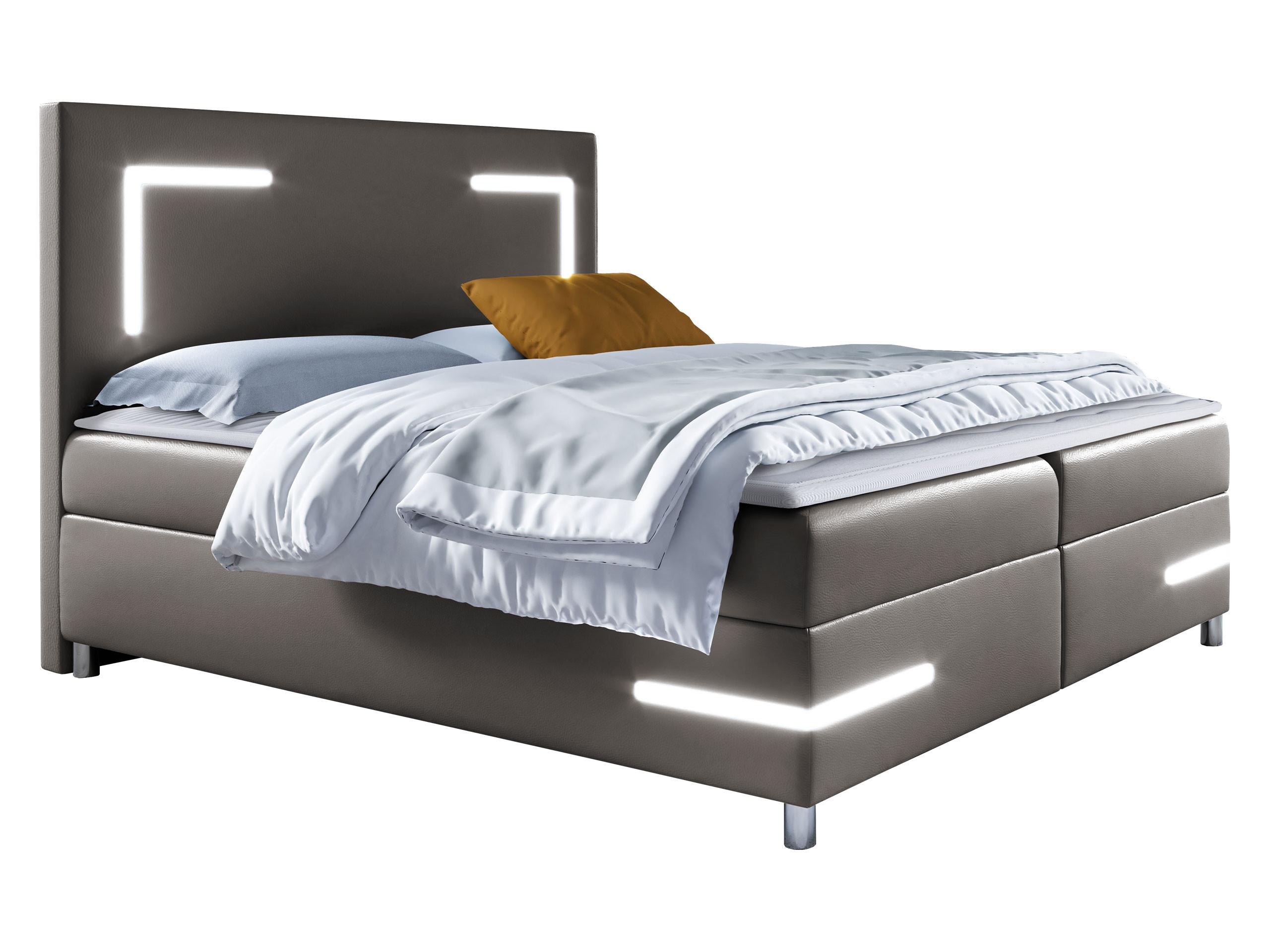 BOXBETT Delos LED - H3 - Grau, Holz (160/200cm) - MIRJAN24