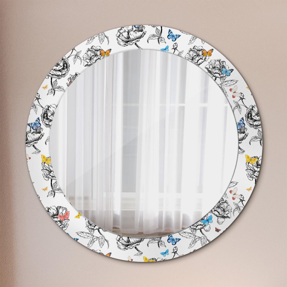 SPIEGEL Rund Ø 70 cm mit Aufdruck - Multicolor, Glas (70/70/0.4cm) - Wallfluent