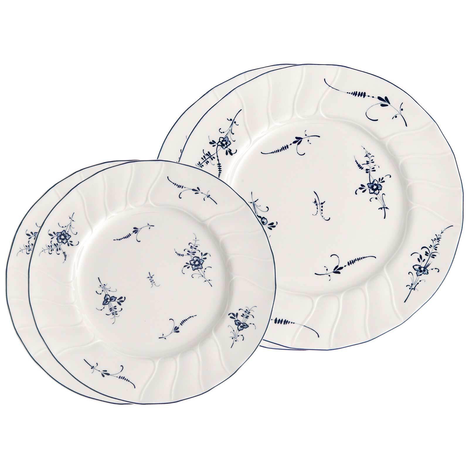 TELLER-SET Vieux Luxembourg weiß-blau 4-tlg. - Blau/Weiß, Keramik (2/2/2cm) - Villeroy & Boch