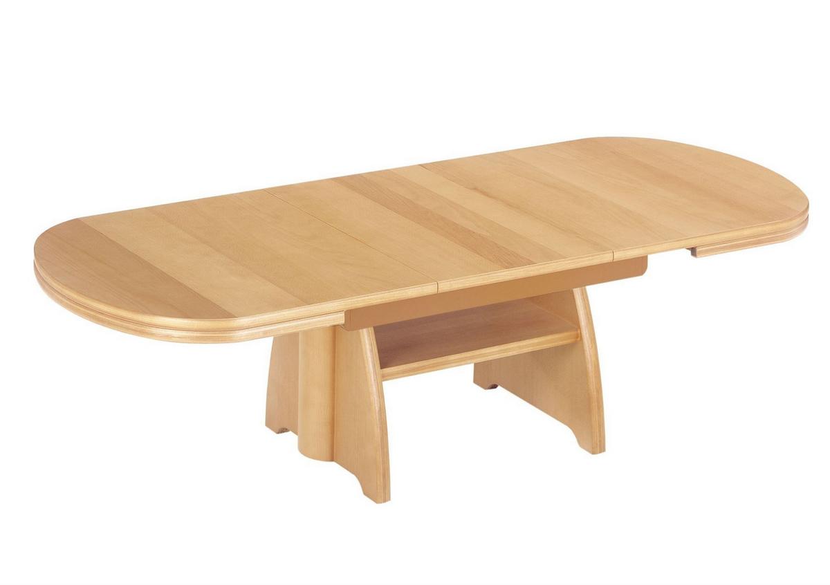 FUNKTIONSTISCH Camela höhenverstellbar und ausziehbar 125(165,5) x 71 x 56-75 Couchtisch massiv Buche - Braun, Holz (125/71/56cm) - 58aufmkessel