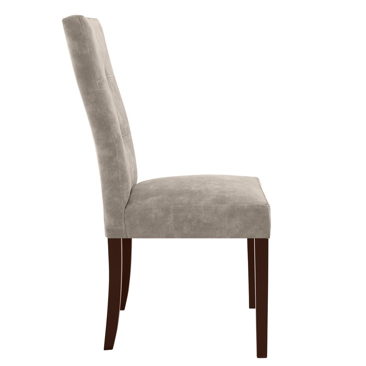 STUHL Solis mit wengefarbenen Holzbeinen, Polsterstuhl, Cappuccino - Wengefarben/Cappuccino, Holz (45/100/42cm) - Beautysofa