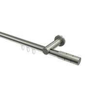GARDINENSTANGE INNENLAUF Platon Elanto 200 cm, 1-läufig, 20 mm Ø Edelstahl-Optik - Edelstahlfarben, Metall (200cm) - INTERDECO