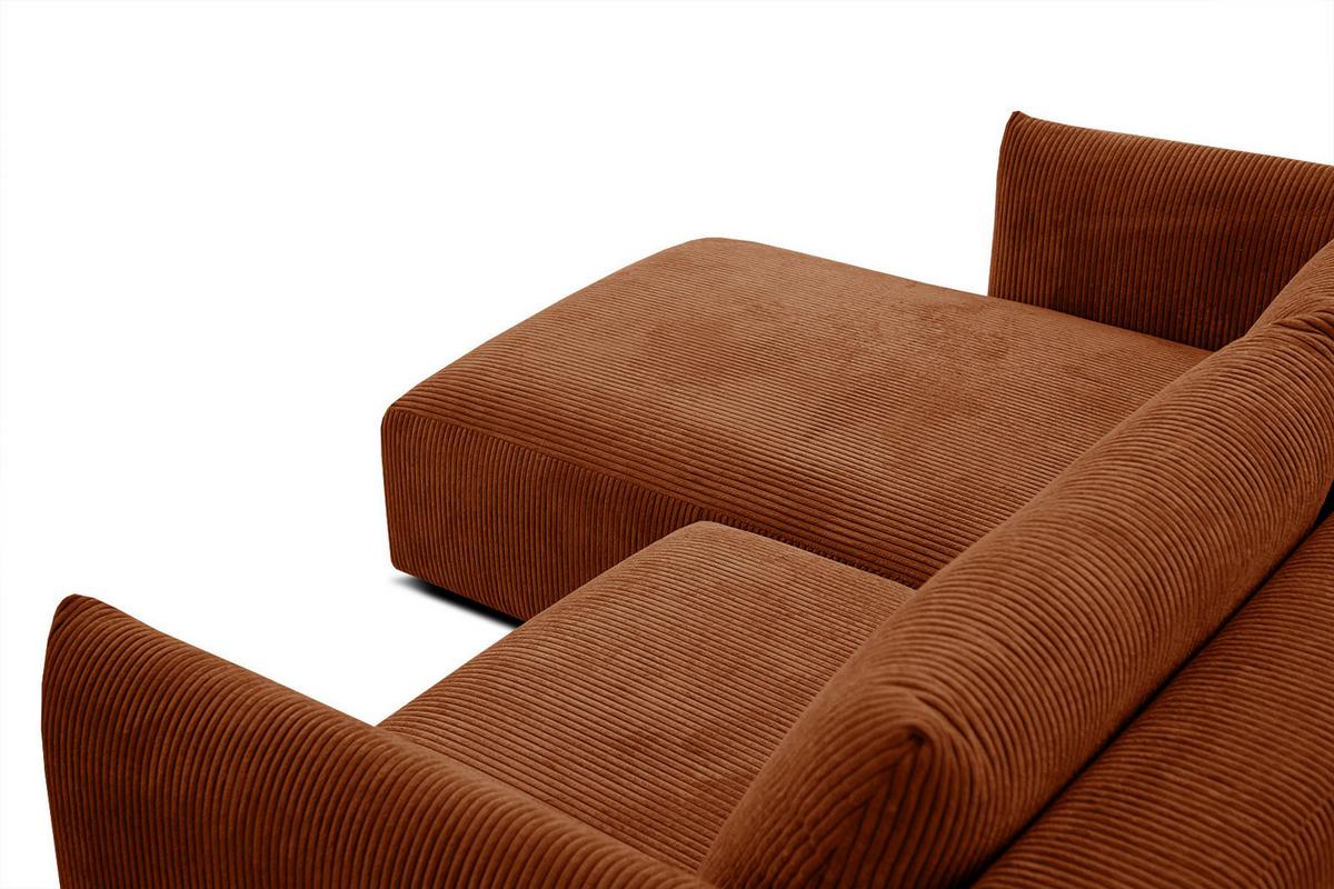 ECKSOFA TAUER 3-Sitzer, orange - Schwarz/Orange, Holzwerkstoff/Kunststoff (173/206cm) - Wozimo